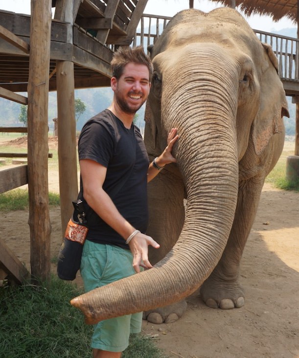Turner Barr working with elephants (c) Turner Barr