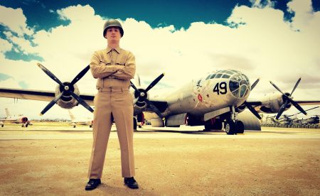 Frank Cronin on the set of Frenchman's Flat (c) F. Cronin