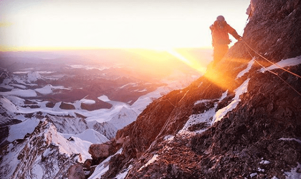 A fellow climber high on Mt. Everest (c) N. Beidleman